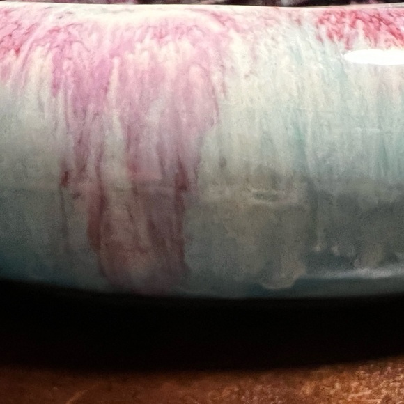 Vintage Robinson Ransbottom Blue/Pink Oval Planter Roseville MCM Drip - Picture 5 of 8